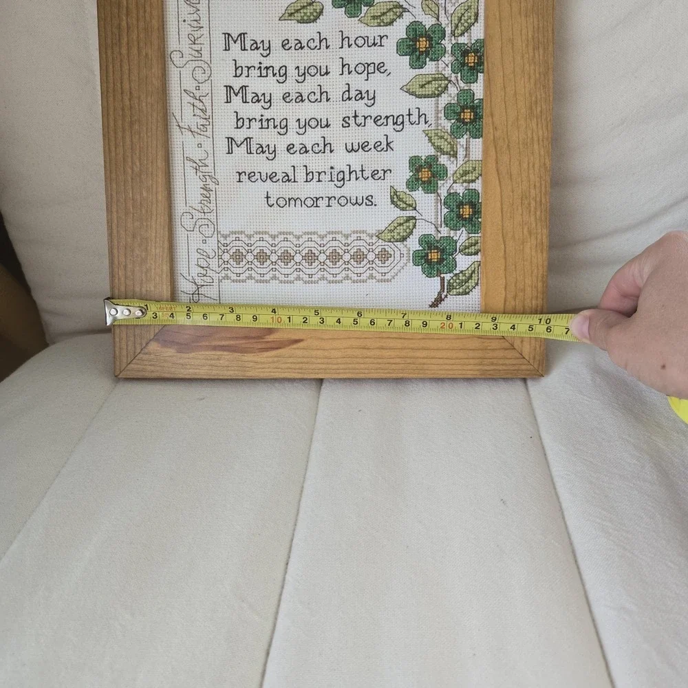 Cross Stitch Framed Breast Cancer Survivor Hope Strength